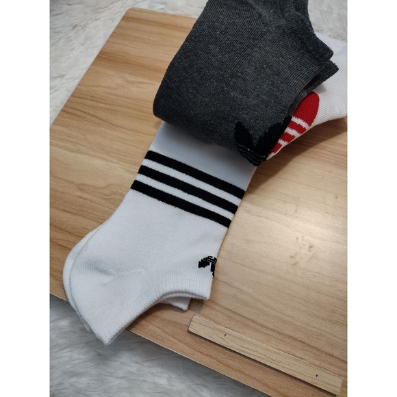Adidas Men's Logo Ankle Socks Multi-Pack 3 Pair  One Size Fits Most 🆕 - Picture 4 of 5
